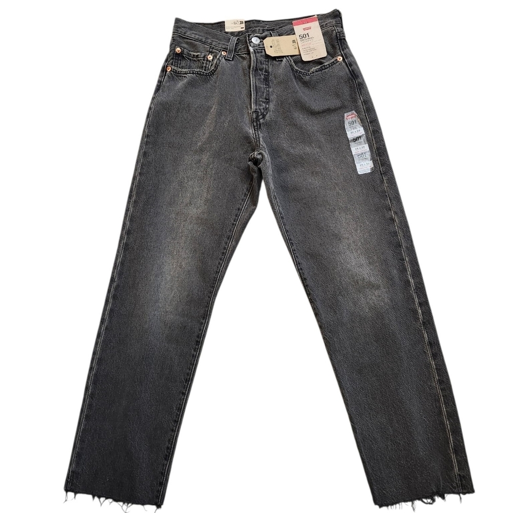 Levi's 501 Original High Rise Straight Cropped Raw Hem Jean Sz 26 NWT